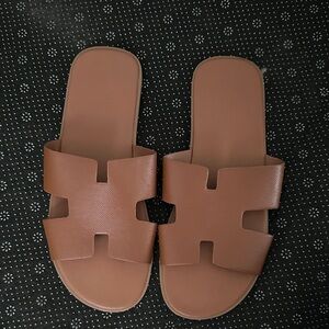 Brown Slide Sandals